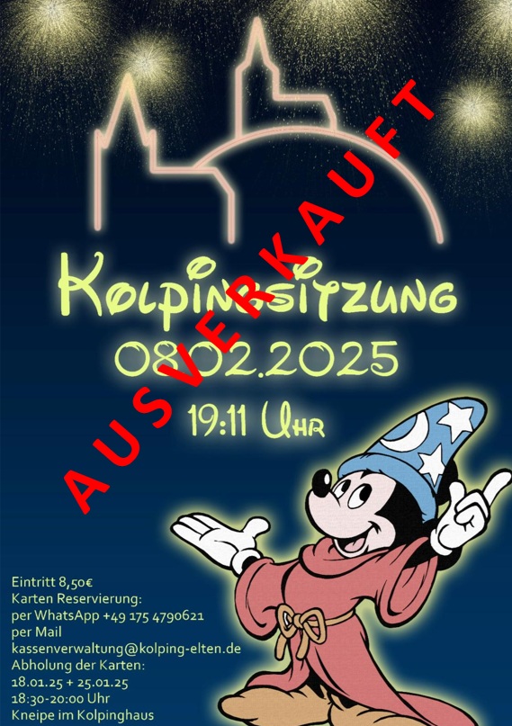 Plakat Kolpingsitzung 2025 ausverkauft